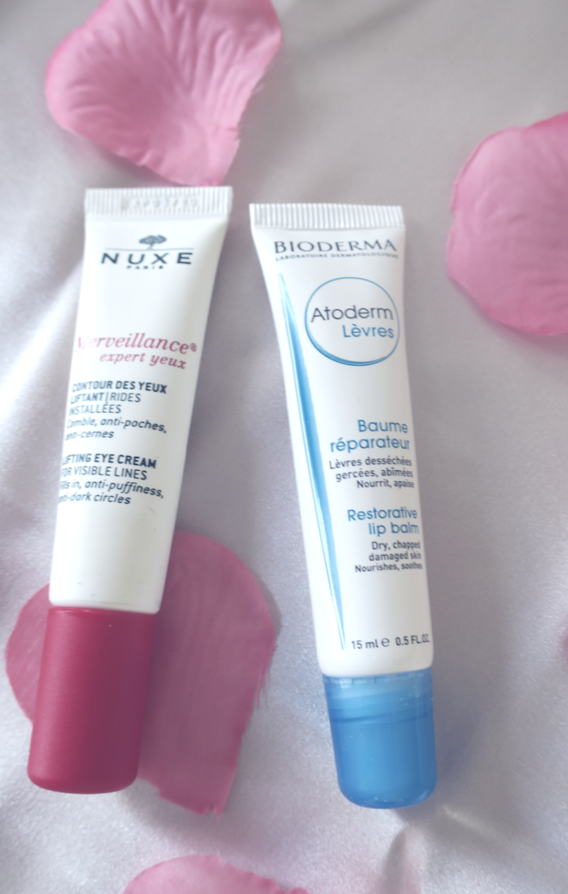 NUXE Lifting Eye Cream Merveillance Expert & Bioderma Atoderm Restorative Lip Balm
